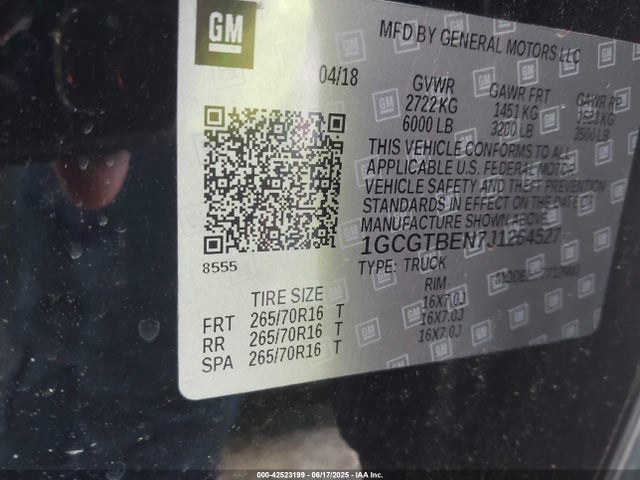 1GCGTBEN7J1264527 Chevrolet lgz - di: direct injection, vvt: variable valve timing, alum, var2, gen2