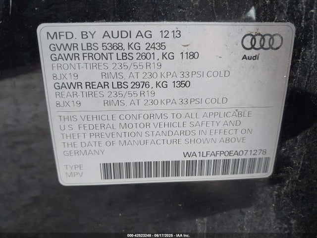 2014 AUDI Q5 WA1LFAFP0EA071278 Photo 8