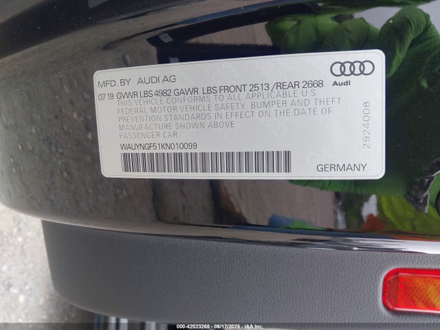 2019 AUDI A5 WAUYNGF51KN010099 Photo 8
