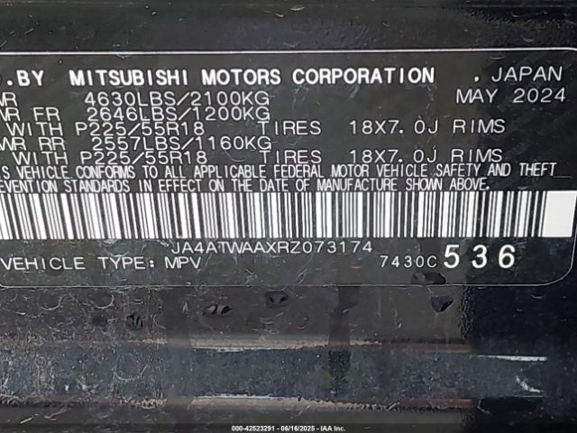 2024 MITSUBISHI ECLIPSE CROSS JA4ATWAAXRZ073174 Photo 8