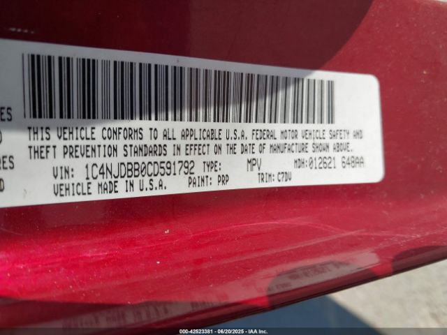 2012 JEEP COMPASS 1C4NJDBB0CD591792 Photo 8