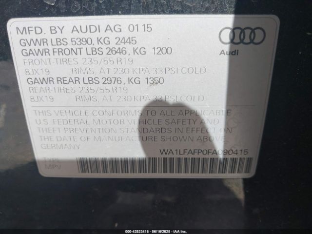 2015 AUDI Q5 WA1LFAFP0FA090415 Photo 8