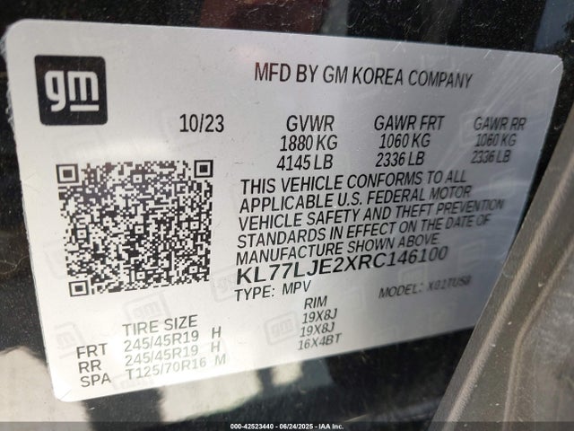 KL77LJE2XRC146100 Chevrolet lih