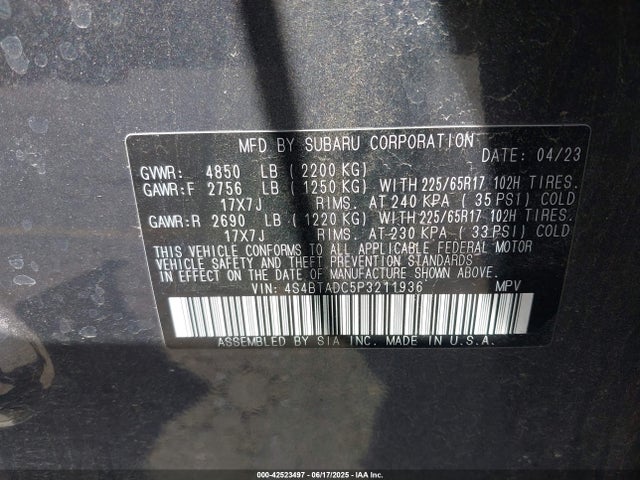 4S4BTADC5P3211936 Subaru na, u5
