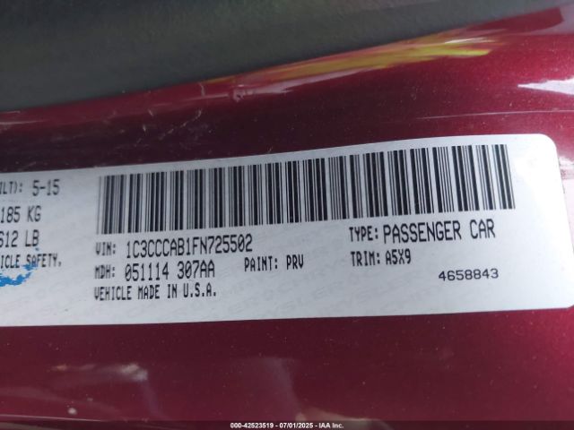 2015 CHRYSLER 200 1C3CCCAB1FN725502 Photo 8