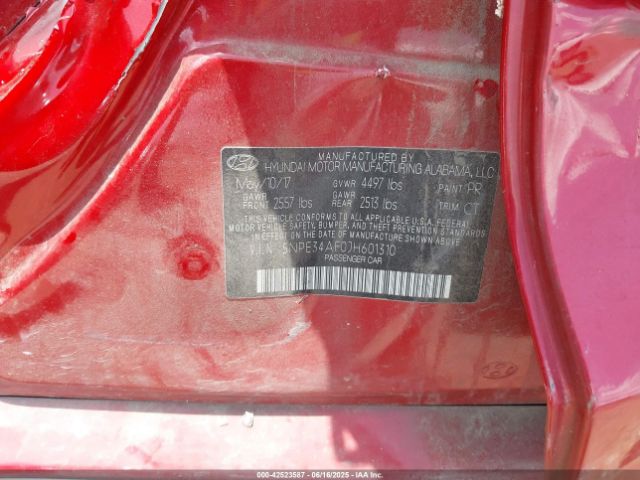 5NPE34AF0JH601310 Hyundai gdi theta-ii