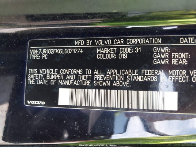 7JR102FK6LG071774 Volvo b4204t (mp)