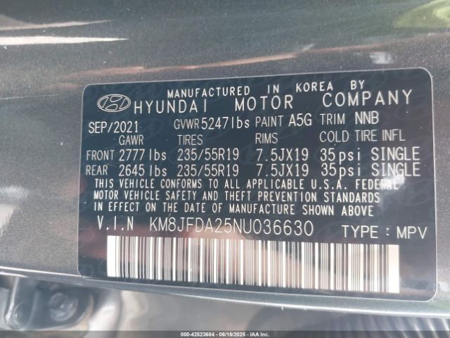 2022 HYUNDAI TUCSON PLUG-IN HYBRID KM8JFDA25NU036630 Photo 8