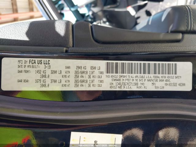 2019 JEEP GRAND CHEROKEE 1C4RJFBG7KC711908 Photo 8