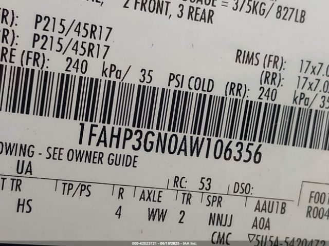 2010 FORD FOCUS 1FAHP3GN0AW106356 Photo 8