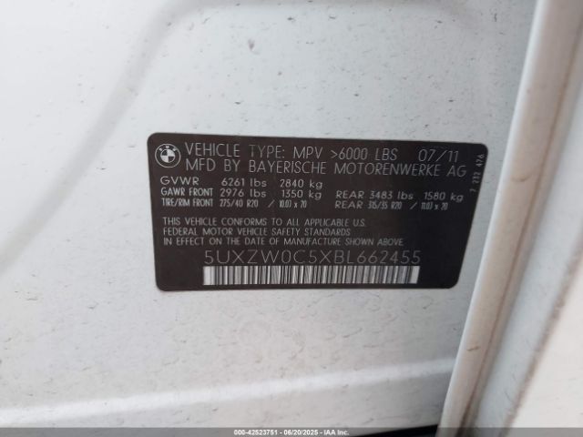 2011 BMW X5 5UXZW0C5XBL662455 Photo 8