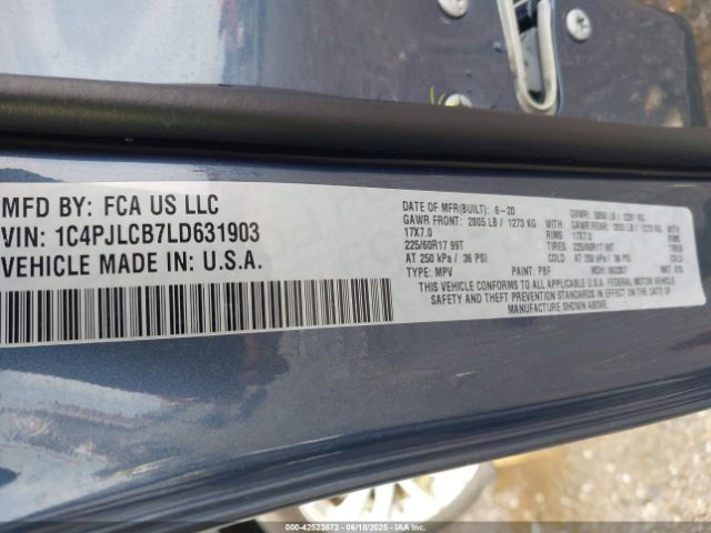 2020 JEEP CHEROKEE 1C4PJLCB7LD631903 Photo 8