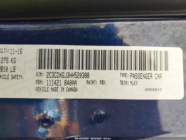 2C3CDXGJ3HH520388 Dodge Charger