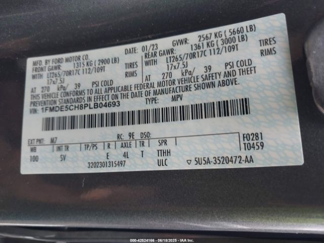 2023 FORD BRONCO 1FMDE5CH8PLB04693 Photo 8