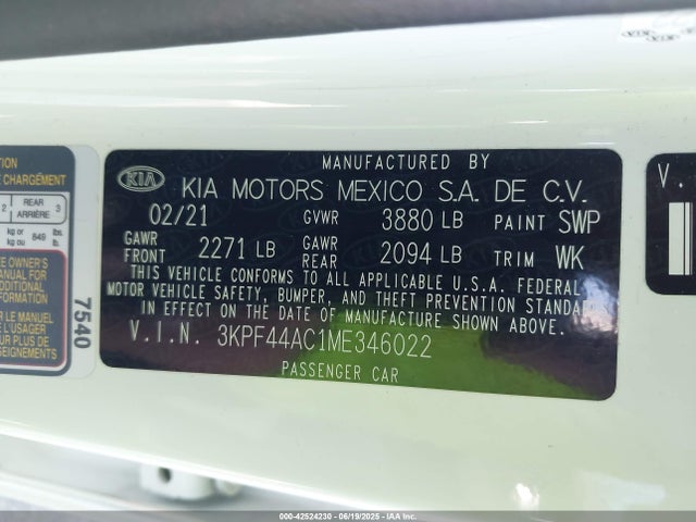 KIA t-gdi gamma 2021 3KPF44AC1ME346022 Image 9