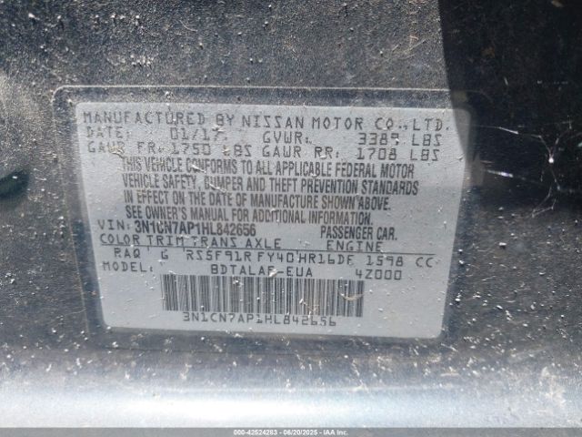 2017 NISSAN VERSA 3N1CN7AP1HL842656 Photo 8