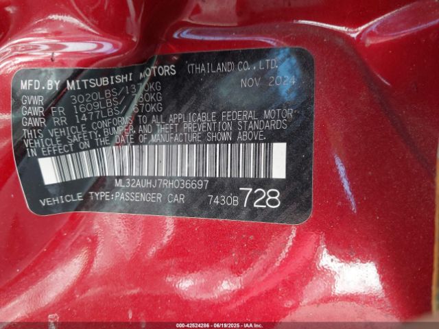 2024 MITSUBISHI MIRAGE ML32AUHJ7RH036697 Photo 8