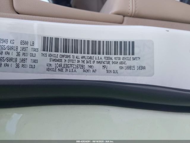 2015 JEEP GRAND CHEROKEE 1C4RJEBG7FC167281 Photo 8