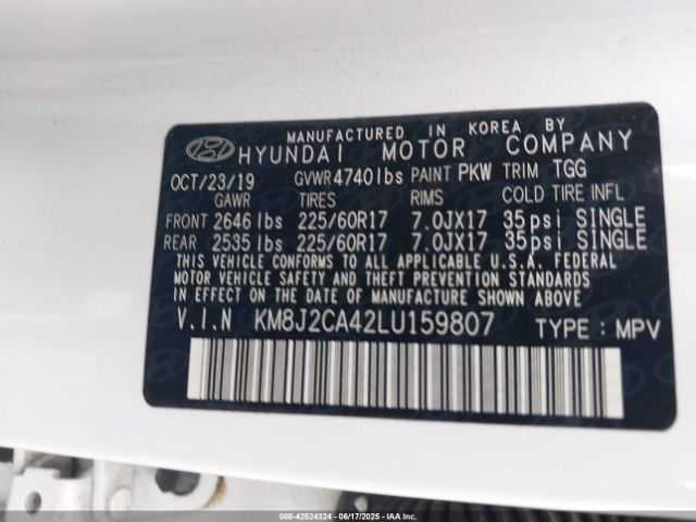2020 HYUNDAI TUCSON KM8J2CA42LU159807 Photo 8