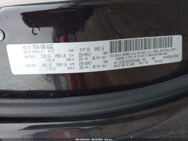 2017 CHRYSLER PACIFICA 2C4RC1BG7HR764900 Photo 8