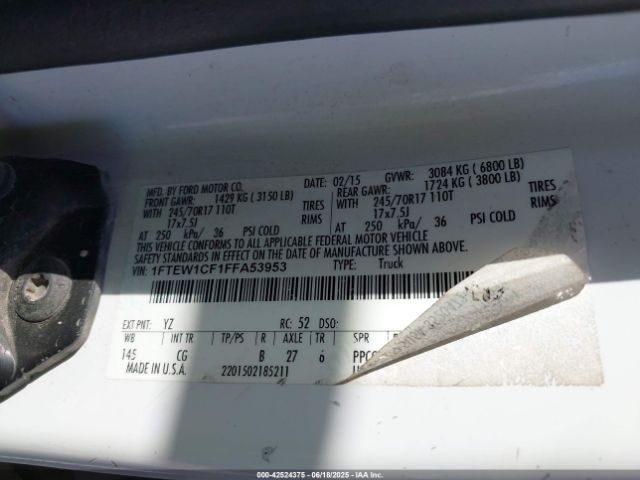 2015 FORD F-150 1FTEW1CF1FFA53953 Photo 8