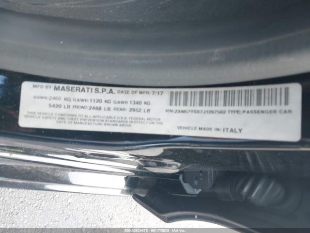 2018 MASERATI GHIBLI ZAM57YSS7J1267562 Photo 8