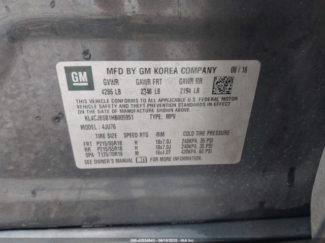 2017 BUICK ENCORE KL4CJBSB1HB005951 Photo 8