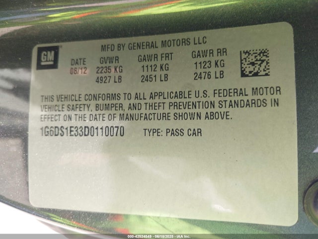 2013 CADILLAC CTS 1G6DS1E33D0110070 Photo 8