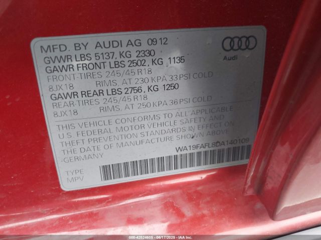 2013 AUDI ALLROAD WA19FAFL8DA140109 Photo 8