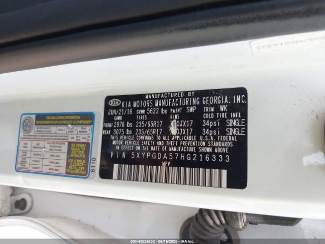 2017 KIA SORENTO 5XYPGDA57HG216333 Photo 8
