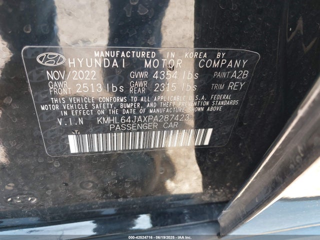 KMHL64JAXPA287423 Hyundai gdi theta iii