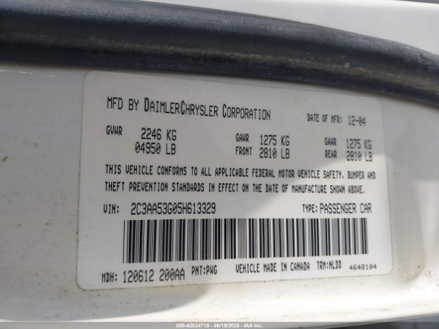 2005 CHRYSLER 300 2C3AA53G05H613329 Photo 8