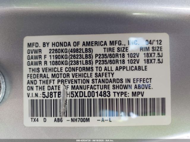 2013 ACURA RDX 5J8TB4H5XDL001483 Photo 8