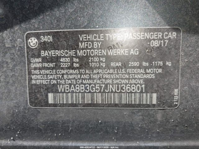 2018 BMW 340I WBA8B3G57JNU36801 Photo 8