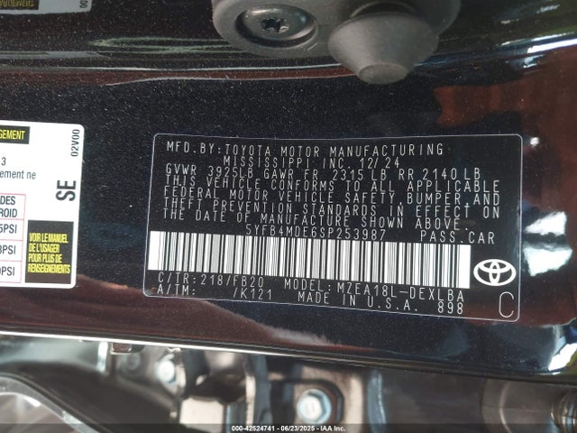 Toyota m20a-fks 2025 5YFB4MDE6SP253987 Image 9