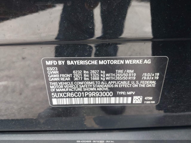 5UXCR6C01P9R93000 BMW X5