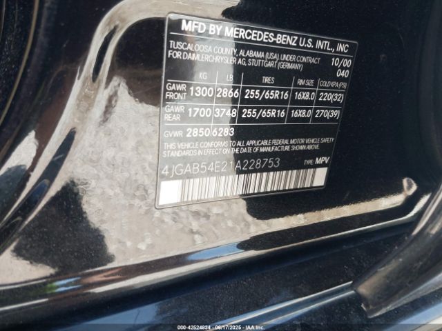 2001 MERCEDES-BENZ ML 320 4JGAB54E21A228753 Photo 8