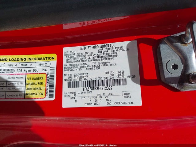 Ford 2015 2015 1FA6P8TH3F5312322 Image 9