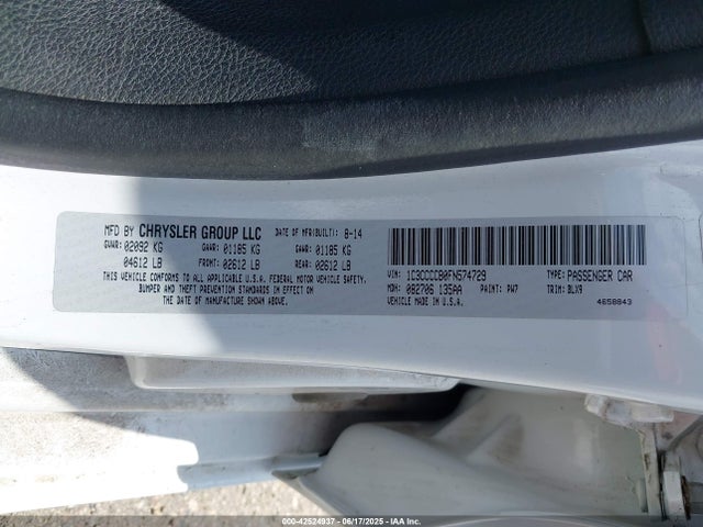 Chrysler 2015 2015 1C3CCCCB0FN574729 Image 9