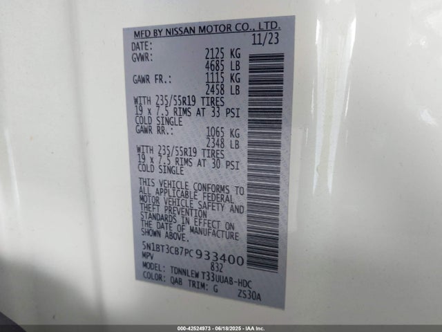 Nissan 2023 2023 5N1BT3CB7PC933400 Image 9