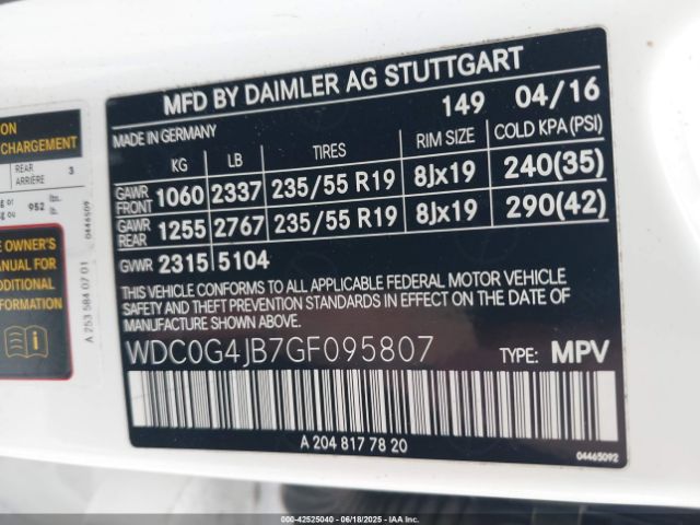 2016 MERCEDES-BENZ GLC 300 WDC0G4JB7GF095807 Photo 8