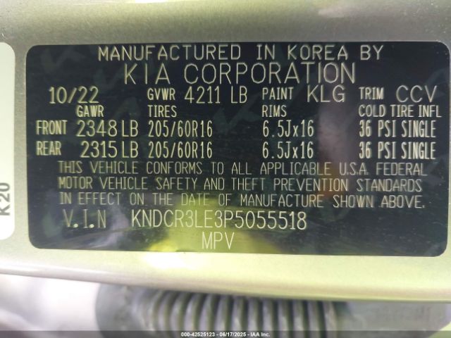2023 KIA NIRO KNDCR3LE3P5055518 Photo 8