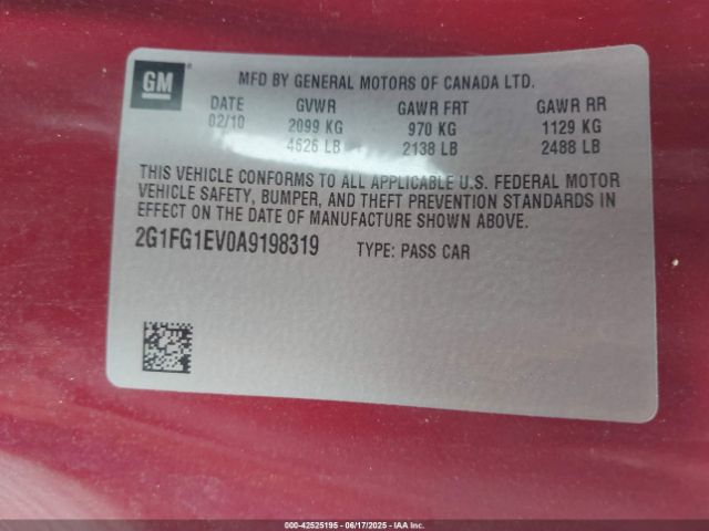 2010 CHEVROLET CAMARO 2G1FG1EV0A9198319 Photo 8