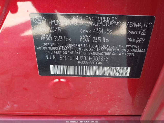 5NPEH4J28LH007372 Hyundai t-gdi gamma ii