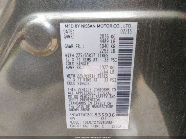 5N1AT2MT2FC835936 Nissan 2015
