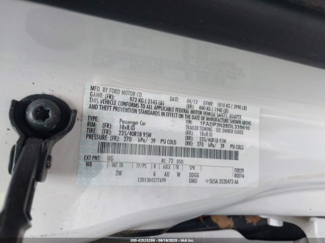 2013 FORD FOCUS 1FADP3N28DL335610 Photo 8