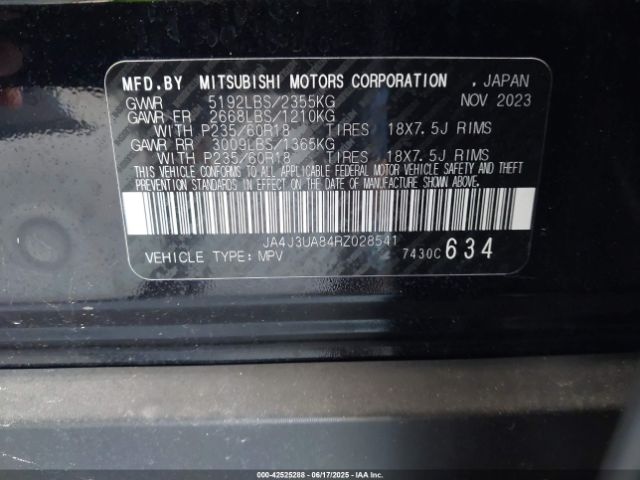 2024 MITSUBISHI OUTLANDER JA4J3UA84RZ028541 Photo 8