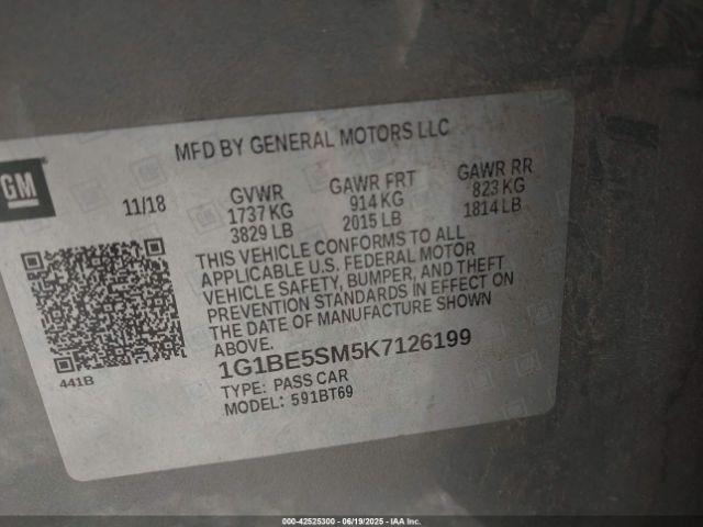 2019 CHEVROLET CRUZE 1G1BE5SM5K7126199 Photo 8