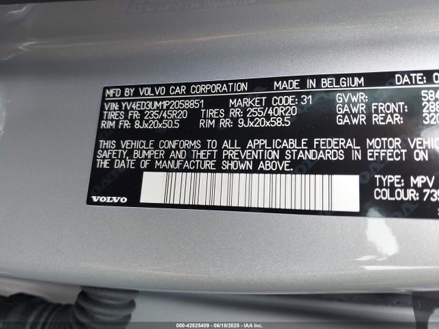 YV4ED3UM1P2058851 Volvo e400v6
