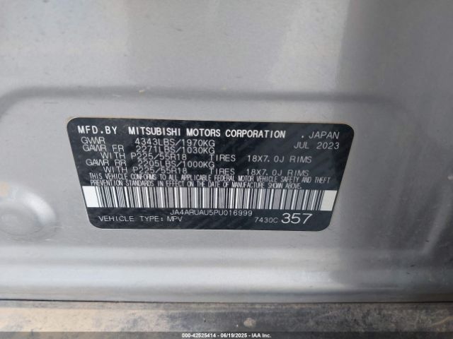 2023 MITSUBISHI OUTLANDER SPORT JA4ARUAU5PU016999 Photo 8